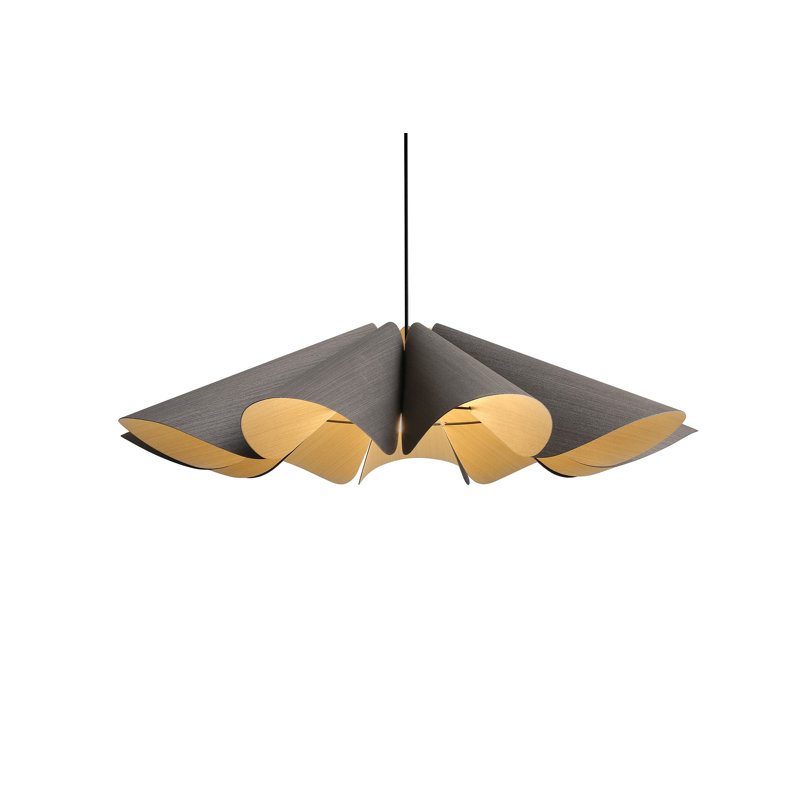 Delfina 1-Light Single Pendant, Gray Oak, 5.9" H x 23.6" W x 23.6" D