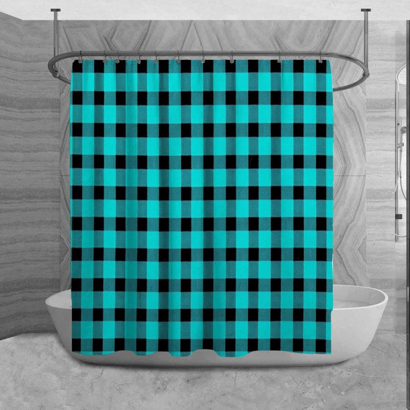 Otylia Gingham Shower Curtain, 73" H x 70" W