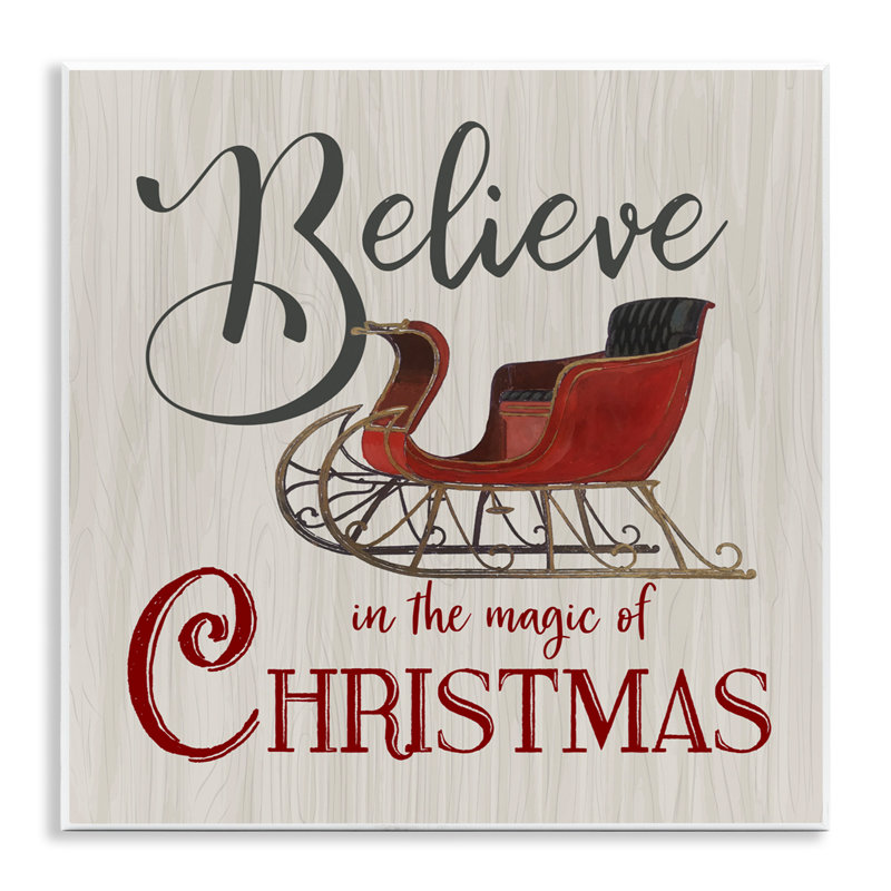 Plaque murale Believe Magic Of Christmas, design par Charity Henderson