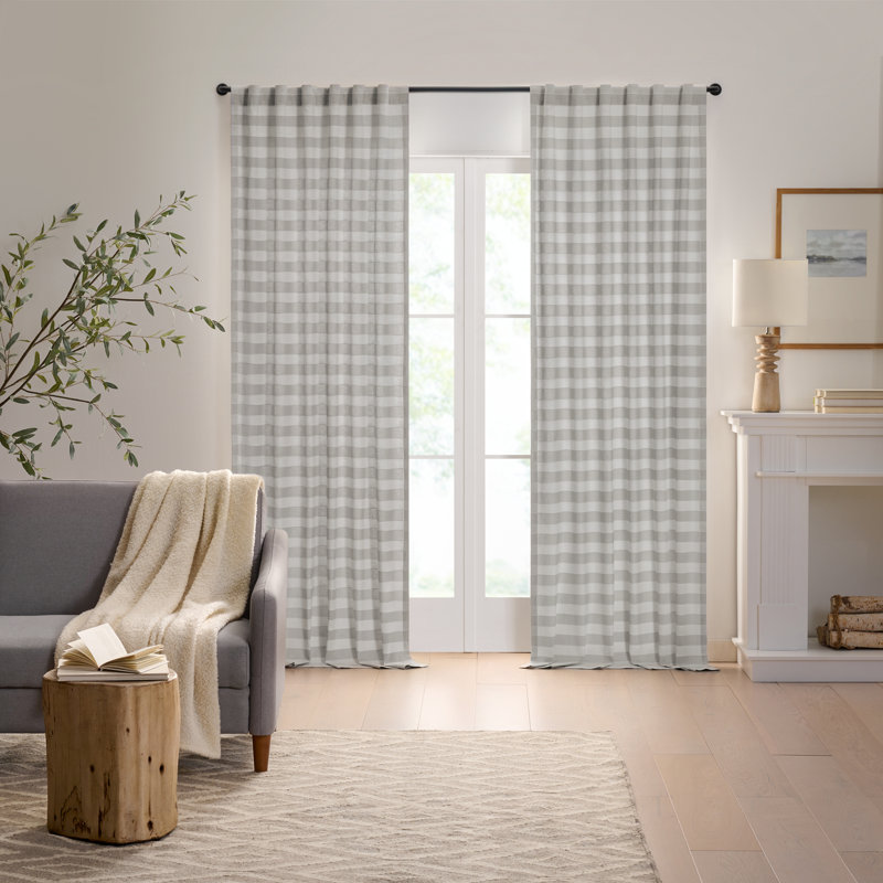 Stripe Rod Pocket Panel, 50" W x 84" L, Dark Gray
