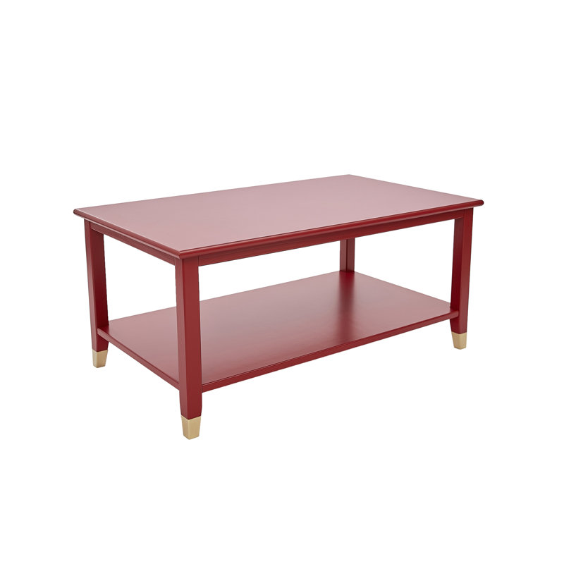 Athina Frame Coffee Table with Storage, Red, Red