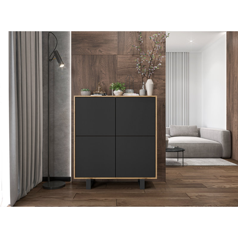 Hosie 113cm W Chest, Oak Wotan/Black