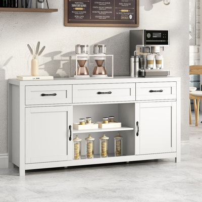 57.9" Sideboard With 3 Drawers, Adjustable Shelf by Winston Porter