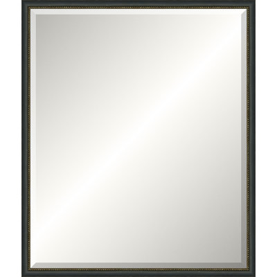 Distressed Black Old World Mirror