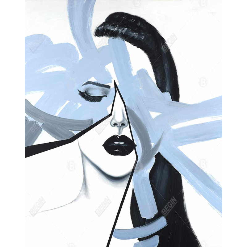 «Abstract Blue Woman Portrait», reproduction sur toile