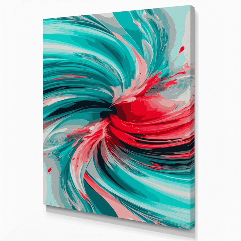 Art numérique sur toile bleue, H 20 po x l 30 po