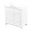 Base de meuble-lavabo 30 po sans lavabo, armoire de salle de bain avec deux portes et un tiroir, blanc