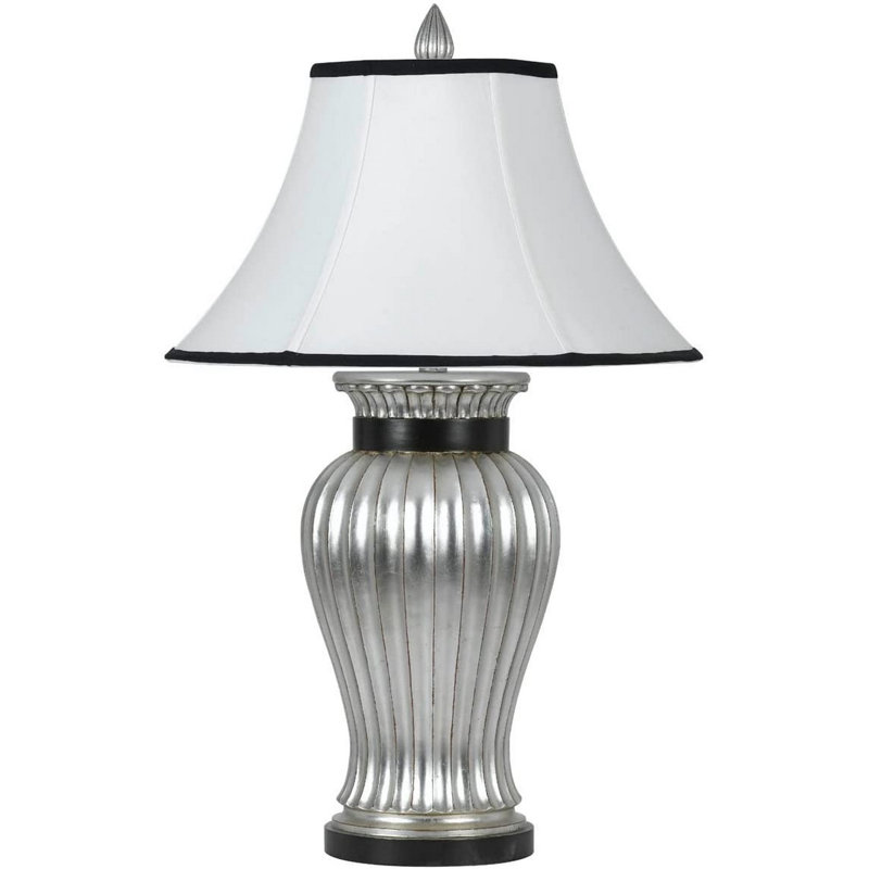 Angelo Resin Table Lamp 150W 3-Way Antiqued Silver 32"H