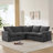 L Shape Modular Sofa, 5 Seat Chenille Sectional Couch Set with 2 Pillows Included,-453720324