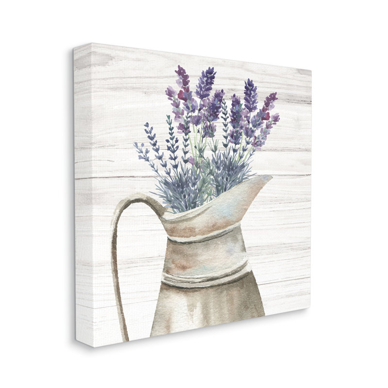 Lavande, brins de campagne, par ND Art - impression, H 17 po x l 17 po x P 1,5 po, Toile tendue