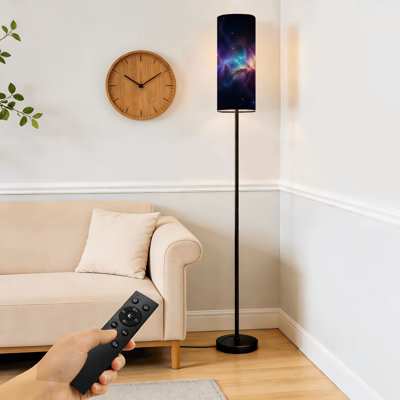 Floor Lamp  Galaxy Outer Space Colorful Nebula Star Field Night Sky Cloud Starry Dimmable Modern Standing Lamp with Remote Control Footswitch Bulb Lampshade Tall Pole Corner Lamp for Living Room Bedroom Office