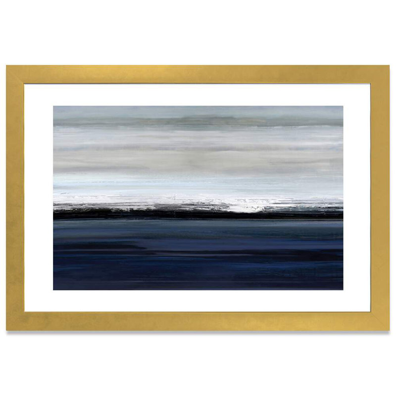 " At The Edge " by Rachel Springer, 16" H x 24" W x 1" D, Gold Framed