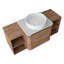 Meuble-lavabo mural avec lavabo d'art en céramique et 2 tablettes de rangement, 2 portes à fermeture douce-573293015-573293013
