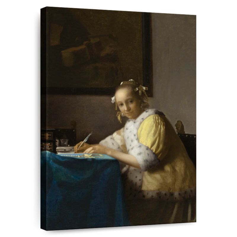 Une dame écrivant une lettre - 1665, H 30 po x l 20 po