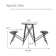 Versatile Black Side Table With Two Stools