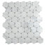 10.9 x 12.5 Bianco Carrara, Bardiglio Marble Mosaic Tile