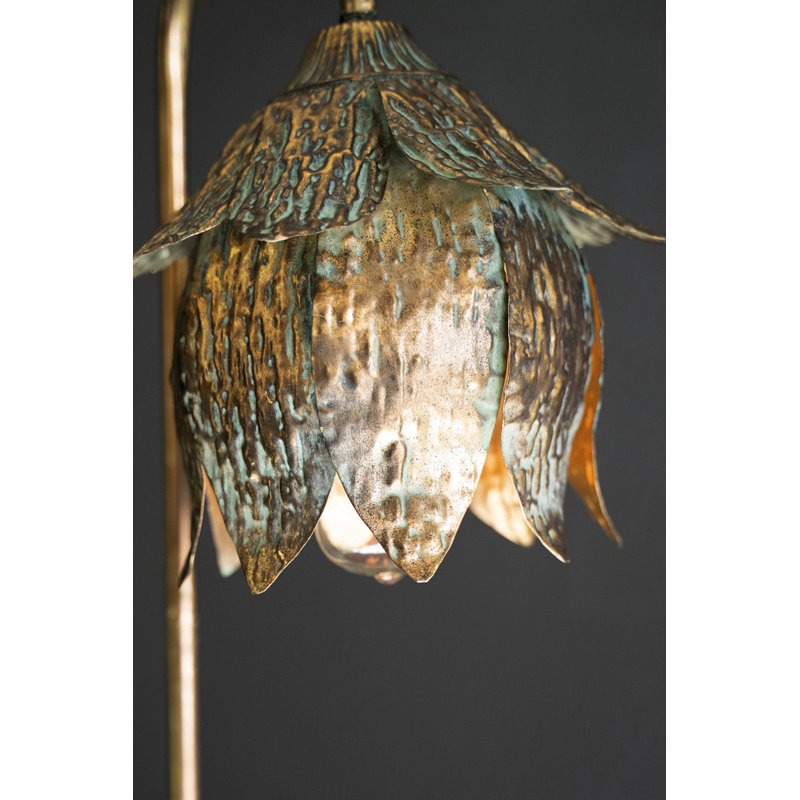 Lampe de table tulipe en laiton Kalalou - hauteur 32,5 po