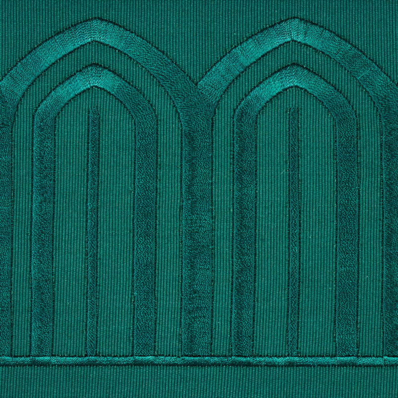 Schumacher x Miles Redd Arches Embroidered Tape Wide, Emerald