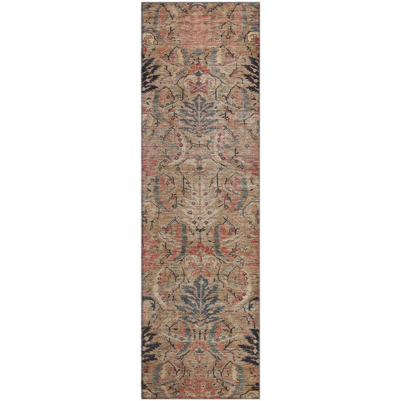 Tapis damassé de qualité supérieure lavable à la machine AMF1082, Tapis de couloir 2 pi 3 po x 7 pi 6 po