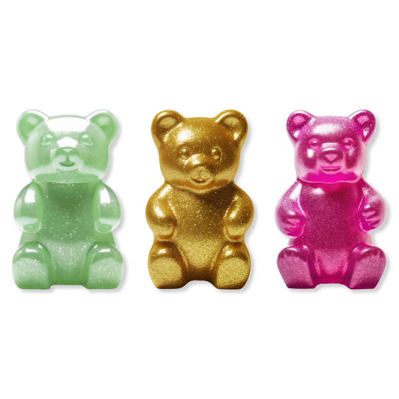 Oliver Gal Glam Gummy Bear Trio Bright - Die-Cut Acrylic Glass Wall Art Sculpture, 15" H x 10" W