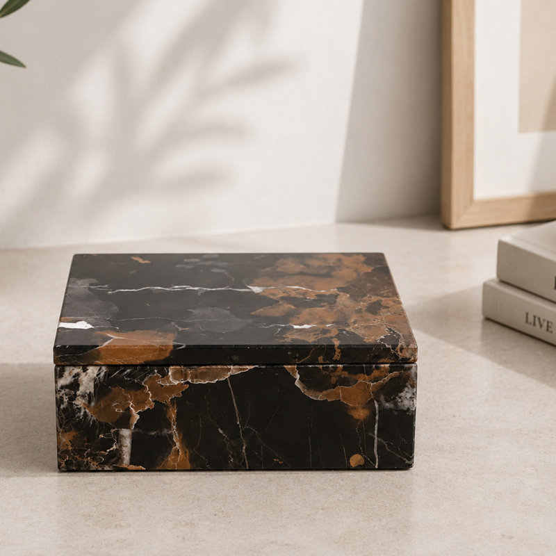 Marble Keepsake Box - King Gold