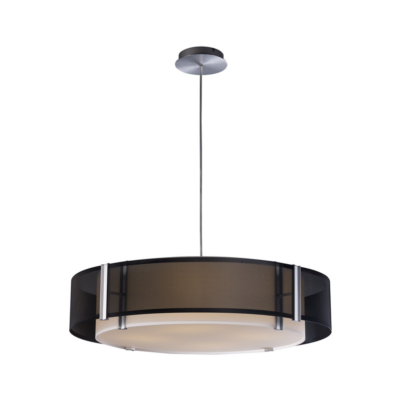 Luminaire suspendu à tambour simple à 1 lumière DEL ahtsham, 25.59" W x 25.59" D