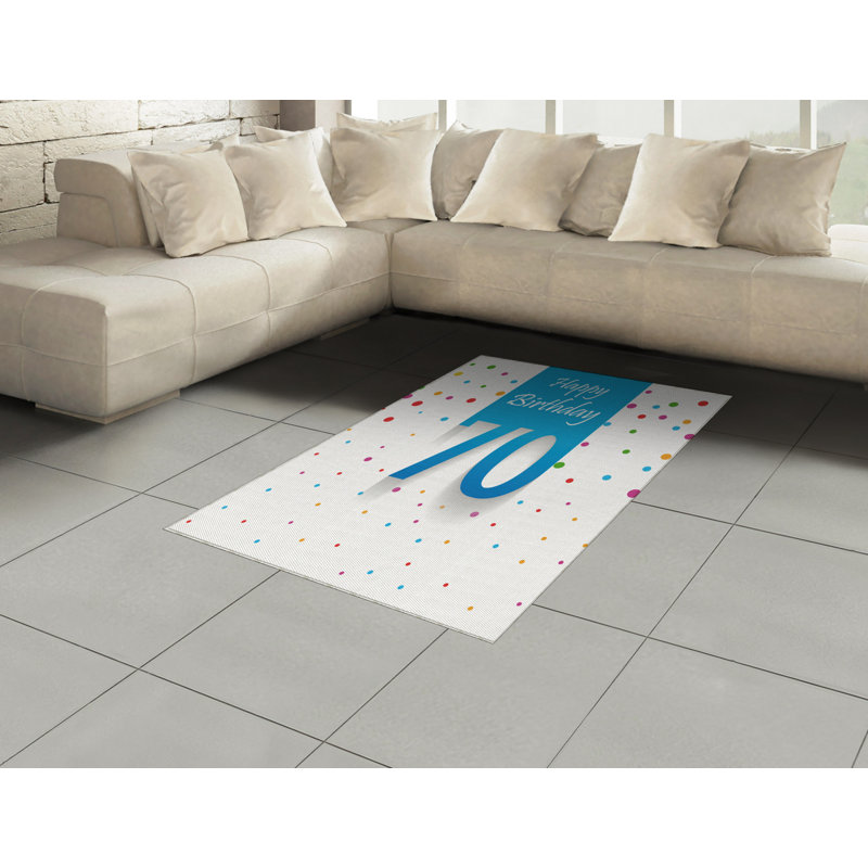 Birthday High Density Long Fiber Poly Threads Decorative Area Rug Carpet, Rectangle 4' x 5'8"