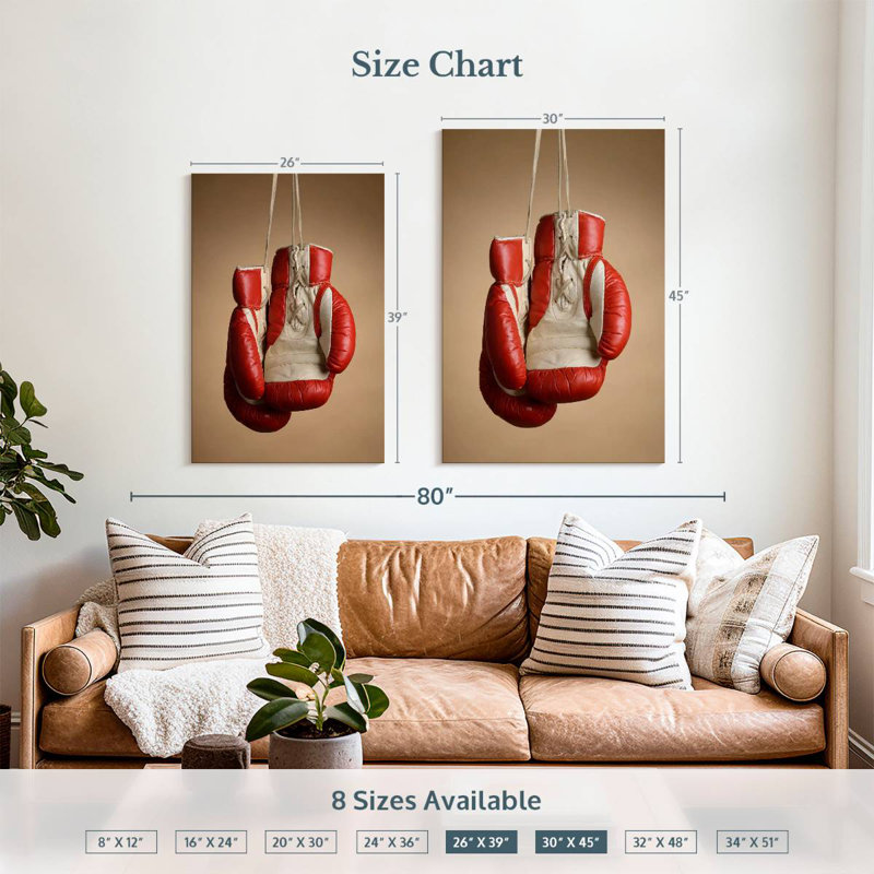 Sireci Hanging Retro Boxing Gloves, 39" H x 26" W