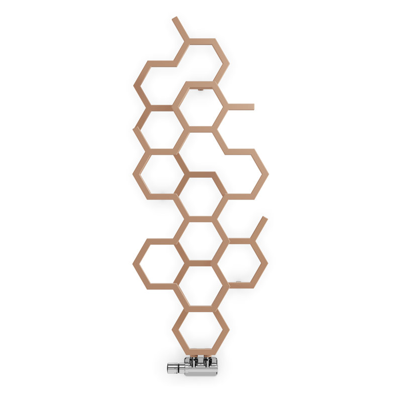Hex Vertical Designer Radiator 1200Hx486W, Copper