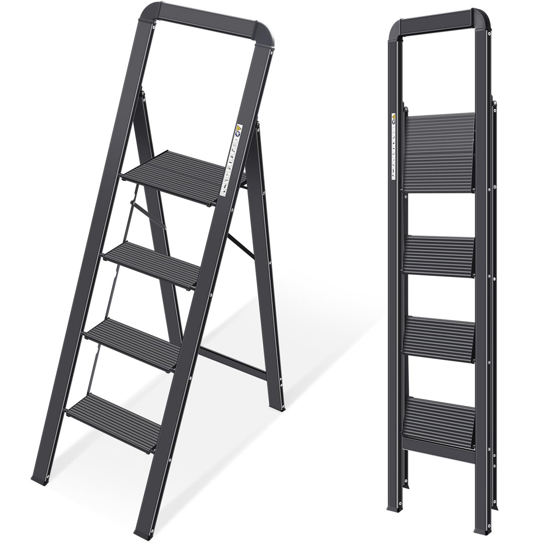 4 - Step Aluminum Lightweight Folding Step Ladder