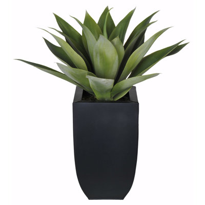 19'' Faux Succulent Plant in Metal Pot