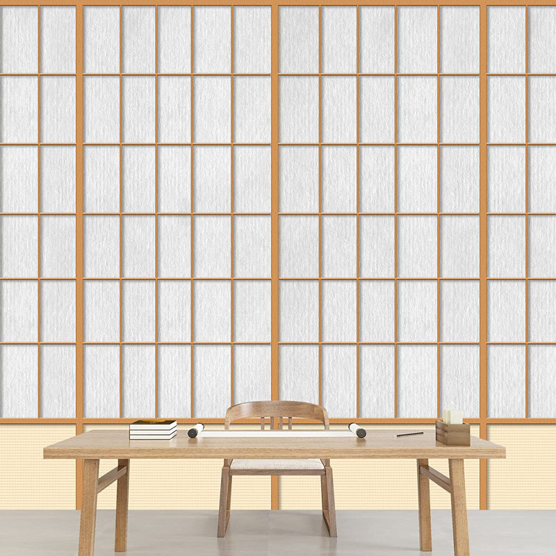 Panneau mural japonais à fenêtre japonaise, L 100 po x L 144 po