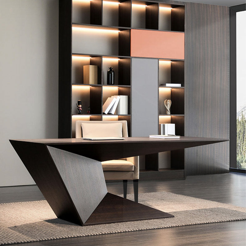 Bureau 55,25 po à forme irrégulière, H 29,53 po x l 55,12 po x P 27,56 po