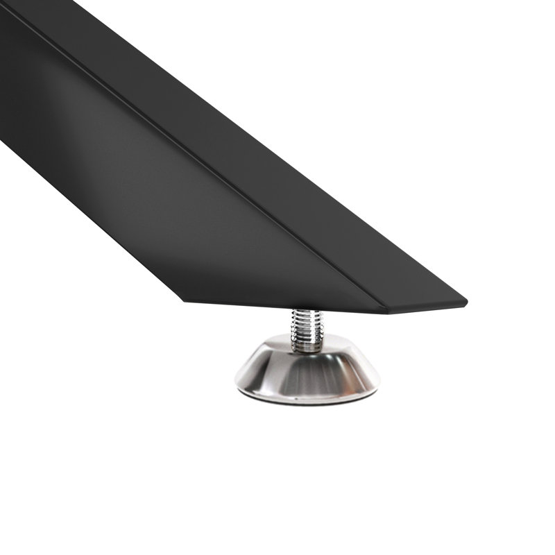 Table basse de 38,78 po en verre noir avec pieds en métal, look contemporain pour le rangement, stable, espace de conception moderne facile à nettoyer, assemblage simple