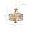Eryca 3 - Light Dimmable Crystal Dining Room Drum Gold Chandelier UL Certified
