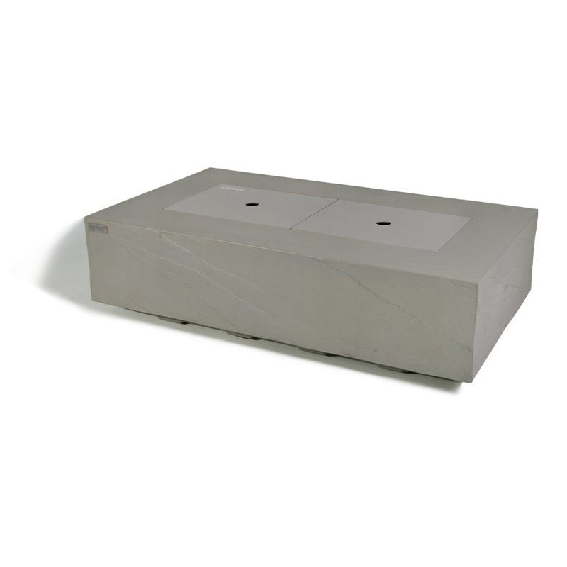 Rectangle Concrete Smokeless Fire Pit Table, Natural Gas, Space Gray