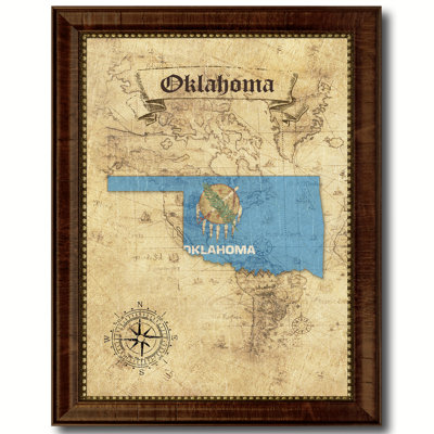 " Oklahoma State Vintage Map "