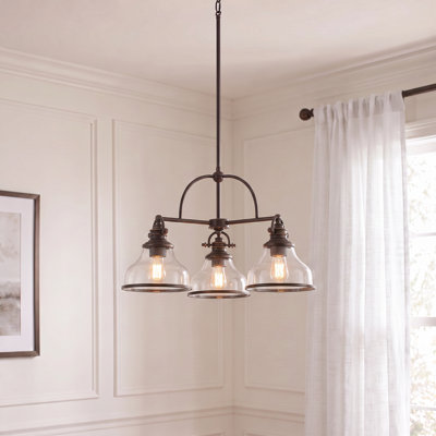 Lustre 3 lumières en bronze Palladian Grant