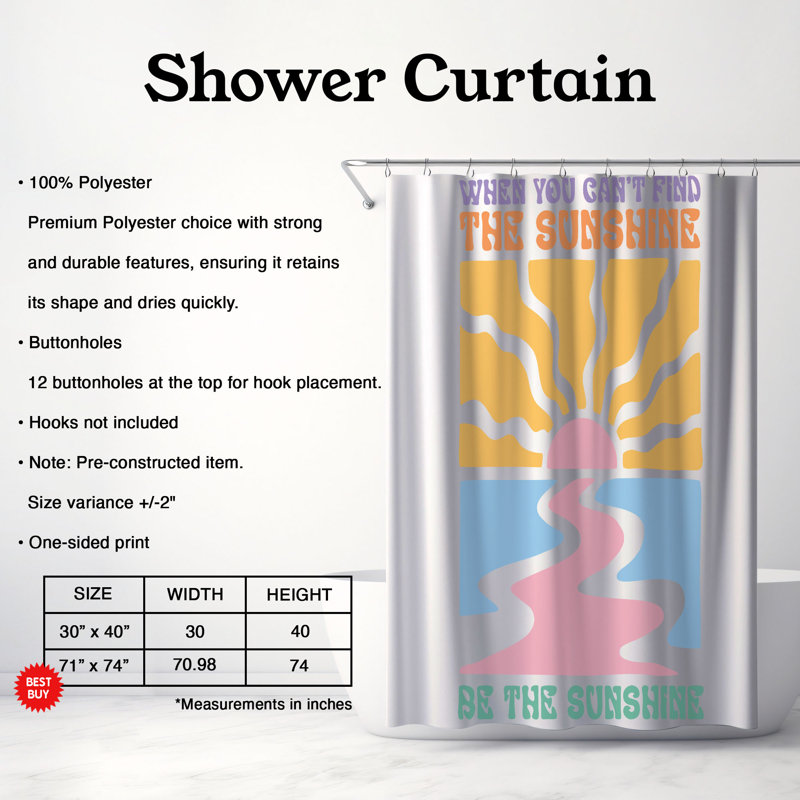 Teahan Shower Curtain, 74"H x 71"W
