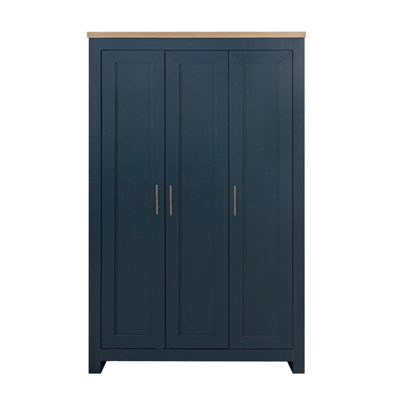 Highgate 3 Door Wardrobe, Navy/Oak