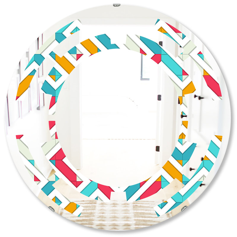 Miroir mural abstrait sans espace, H 31,5 po x l po