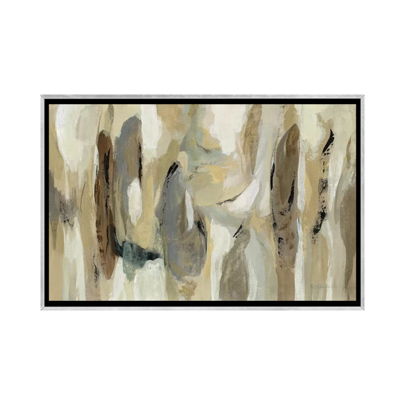 " Fluidity Neutral " by Silvia Vassileva, No Mat, 32" H x 48" W x 1.5" D, Silver Framed
