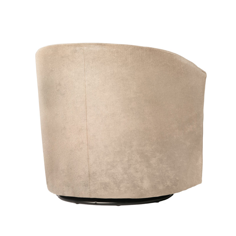 Fauteuil pivotant 76 cm L x 75,5 cm P x 76 cm H, revêtement en microfibre de polyester, 1 pièce, beige, base pivotante à 360°