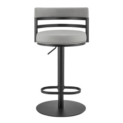 Tabouret de bar pivotant à hauteur réglable en métal avec siège en similicuir Judi