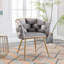 Fauteuil d'appoint moderne à simple siège, fauteuil de loisirs contemporain en velours de ton gris pour espaces résidentiels-29696681