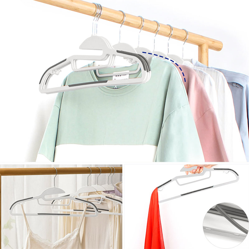 Elgin Plastic Non-Slip Standard Hanger Suit/Coat, Grey