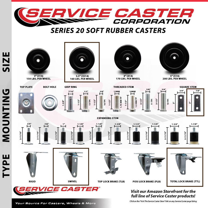 Square Stem Caster