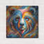  «Bear Portrait Abstract» par Rey Klimt, art mural en métal, 36 po x 36 po-260186569