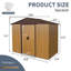 8Ft X 4Ft Outdoor Metal Storage Shed With Sliding Door And Foundation For Backyard