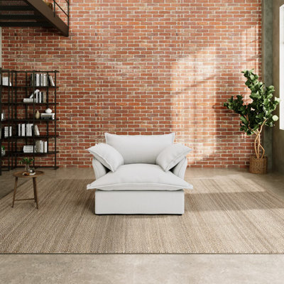 Giannella Upholstered Accent Chair Armchair, Cloud Sofa Fully Removable Covers Down Filled Cushions Sofa for Living Room